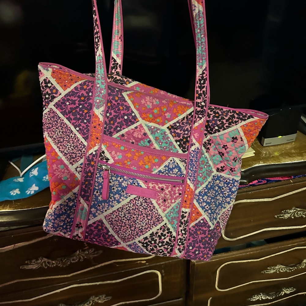 Vera Bradley Pink and Purple Artistic Patchwork Tote